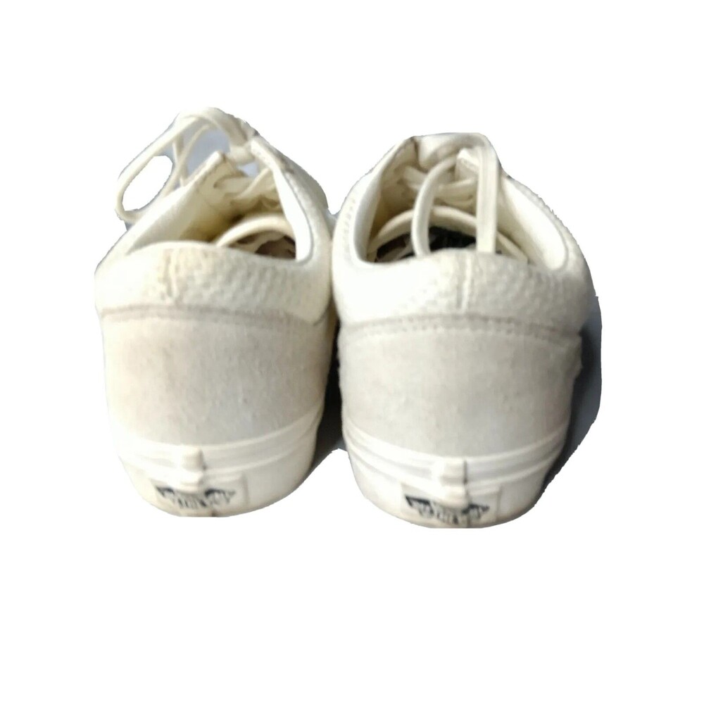 VANS Old Skool Low Top Shoes Women’s Size 8 Sneakers Woven Check White/Natural - Picture 5 of 12